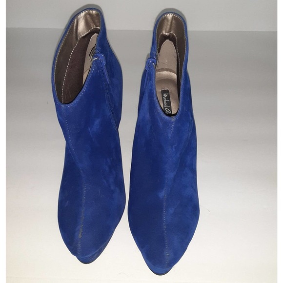 Michael Antonio Blue Suede Wedge Boot sz 8 Flaw - Picture 3 of 6